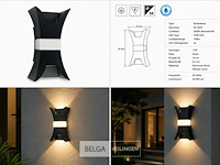 4 x led buiten wandlamp – 17w – 4200k neutraal wit - zwart – ip54 – viper - afbeelding 6 van  6