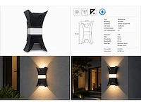 4 x led buiten wandlamp – 17w – 4200k neutraal wit - zwart – ip54 – viper - afbeelding 7 van  15
