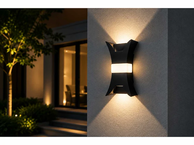 4 x led buiten wandlamp – 17w – 4200k neutraal wit - zwart – ip54 – viper - afbeelding 9 van  15