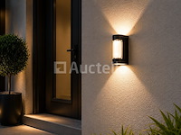 4 x led buiten wandlamp – 6w – 4200k neutraal wit - zwart – ip65 – vector-6 - afbeelding 2 van  5