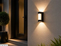 4 x led buiten wandlamp – 6w – 4200k neutraal wit - zwart – ip65 – vector-6 - afbeelding 2 van  6