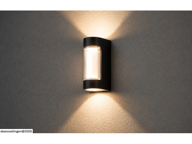 4 x led buiten wandlamp – 6w – 4200k neutraal wit - zwart – ip65 – vector-6 - afbeelding 4 van  6
