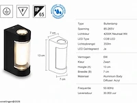 4 x led buiten wandlamp – 6w – 4200k neutraal wit - zwart – ip65 – vector-6 - afbeelding 5 van  6