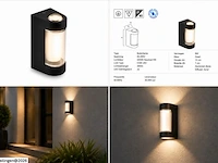 4 x led buiten wandlamp – 6w – 4200k neutraal wit - zwart – ip65 – vector-6 - afbeelding 6 van  6