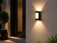 4 x led buiten wandlamp – 6w – 4200k neutraal wit - zwart – ip65 – vector-6 - afbeelding 1 van  5