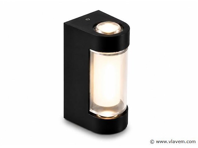 4 x led buiten wandlamp – 6w – 4200k neutraal wit - zwart – ip65 – vector-6 - afbeelding 2 van  5