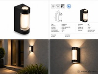 4 x led buiten wandlamp – 6w – 4200k neutraal wit - zwart – ip65 – vector-6 - afbeelding 5 van  5