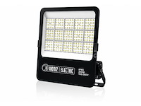 4 x led floodlight 200w – 6400k koud wit - zwart – ip65 – borneo-200 - afbeelding 2 van  5
