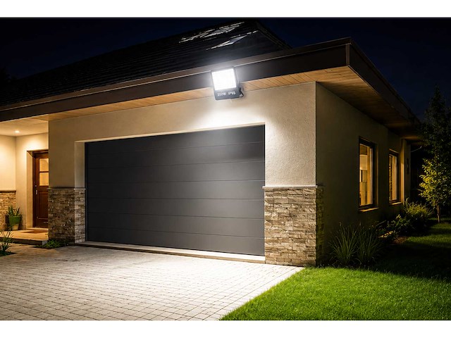 4 x led floodlight 200w – 6400k koud wit - zwart – ip65 – borneo-200 - afbeelding 3 van  5