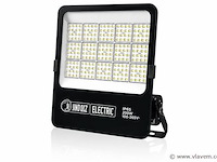 4 x led floodlight 200w – 6400k koud wit - zwart – ip65 – borneo-200 - afbeelding 2 van  5