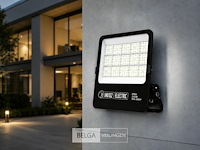 4 x led floodlight 200w – 6400k koud wit - zwart – ip65 – borneo-200 - afbeelding 1 van  6