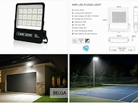 4 x led floodlight 200w – 6400k koud wit - zwart – ip65 – borneo-200 - afbeelding 6 van  6