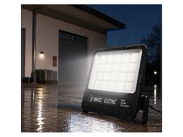 4 x led floodlight 300w – 6400k koud wit - zwart – ip65 – borneo-300 - afbeelding 1 van  6
