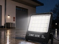 4 x led floodlight 300w – 6400k koud wit - zwart – ip65 – borneo-300 - afbeelding 2 van  6