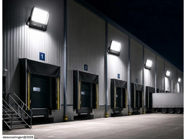 4 x led floodlight 300w – 6400k koud wit - zwart – ip65 – borneo-300 - afbeelding 4 van  6