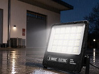 4 x led floodlight 300w – 6400k koud wit - zwart – ip65 – borneo-300 - afbeelding 1 van  5