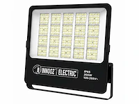 4 x led floodlight 300w – 6400k koud wit - zwart – ip65 – borneo-300 - afbeelding 2 van  5
