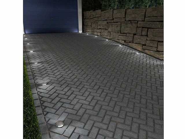 4 x led grond spot rond zilver - afbeelding 5 van  7