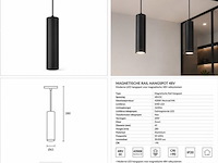 4 x led hangspot voor magnetische rail – 48v – 20w – 3000k warm wit - afbeelding 5 van  5