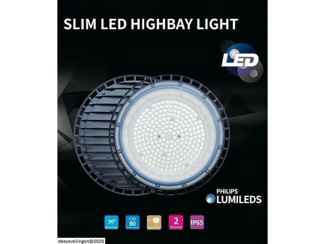 4 x led highbay ufo – 250w – 4000k neutraal wit – ip65 – agree-250 - afbeelding 4 van  6
