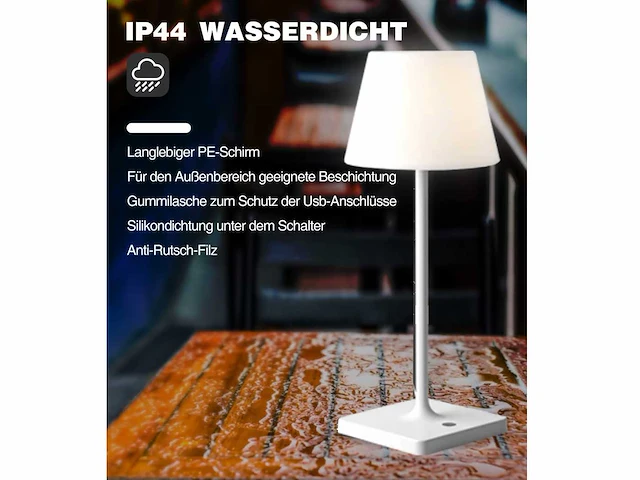 4 x led jammin oplaadbare tafellampen wit - afbeelding 1 van  7