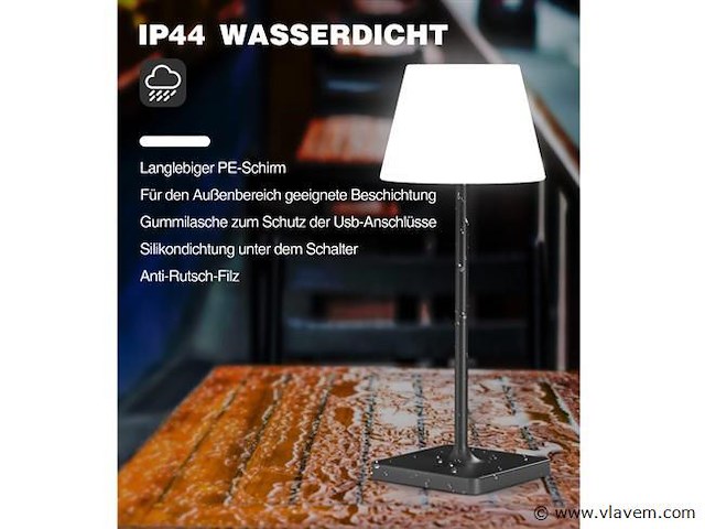 4 x led jammin oplaadbare tafellampen zwart/wit - afbeelding 2 van  8