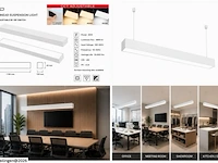 4 x led lineaire hanglamp 60w – 3cct instelbaar - wit – fortis-60 3cct - afbeelding 6 van  6