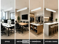 4 x led lineaire hanglamp 60w – 3cct instelbaar - wit – fortis-60 3cct - afbeelding 1 van  6