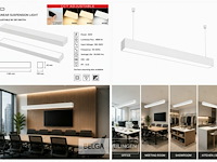 4 x led lineaire hanglamp 60w – 3cct instelbaar - wit – fortis-60 3cct - afbeelding 6 van  6