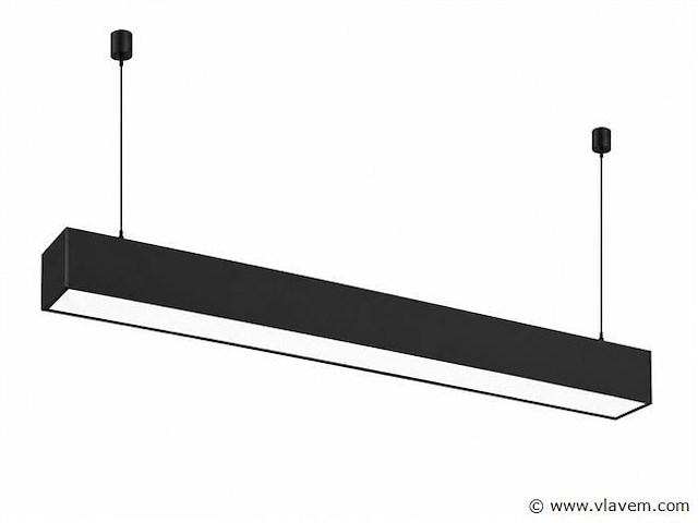 4 x led lineaire hanglamp 60w – 3cct instelbaar - zwart – fortis-60 3cct - afbeelding 2 van  5