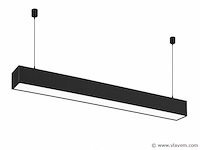 4 x led lineaire hanglamp 60w – 3cct instelbaar - zwart – fortis-60 3cct - afbeelding 2 van  5