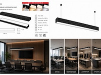 4 x led lineaire hanglamp 60w – 3cct instelbaar - zwart – fortis-60 3cct - afbeelding 5 van  5