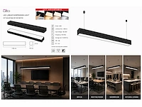 4 x led lineaire hanglamp 60w – 3cct instelbaar - zwart – fortis-60 3cct - afbeelding 5 van  5