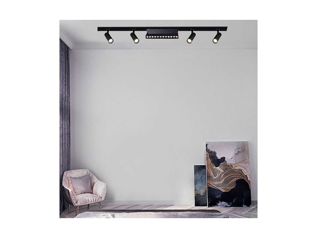 4 x led lineaire spot voor magnetische rail – 48v – 12w – 4000k neutraal wit – alfa - afbeelding 4 van  5
