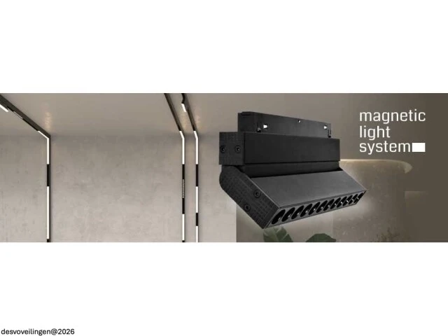 4 x led lineaire spot voor magnetische rail – 48v – 12w – 4000k neutraal wit – alfa - afbeelding 4 van  6