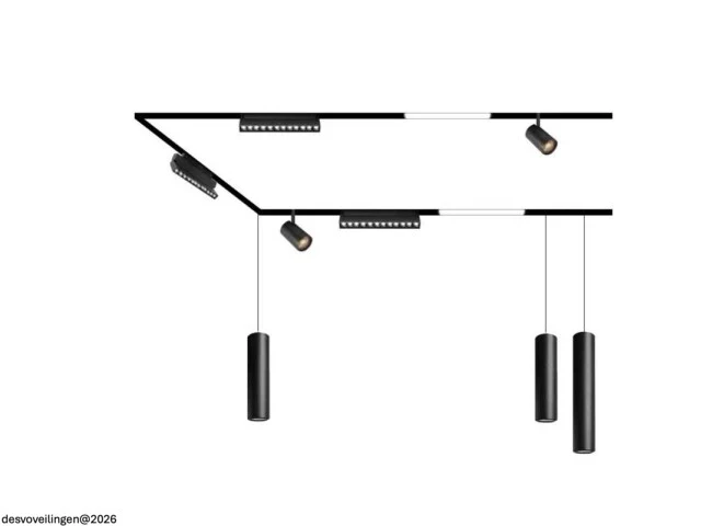 4 x led lineaire spot voor magnetische rail – 48v – 12w – 4000k neutraal wit – alfa - afbeelding 6 van  6
