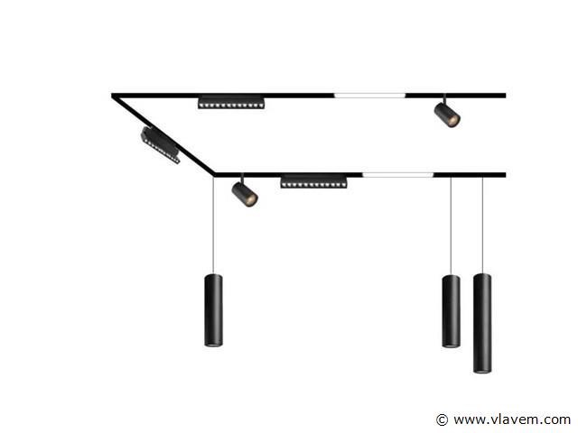 4 x led lineaire spot voor magnetische rail – 48v – 12w – 4000k neutraal wit – alfa - afbeelding 5 van  5