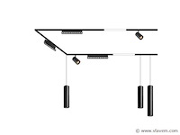 4 x led lineaire spot voor magnetische rail – 48v – 12w – 4000k neutraal wit – alfa - afbeelding 5 van  5