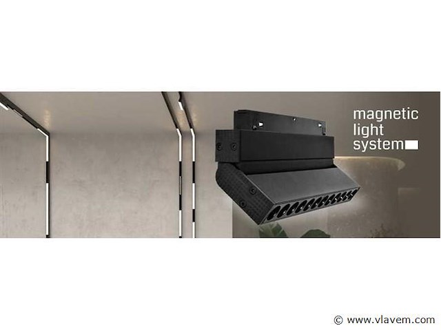 4 x led lineaire spot voor magnetische rail – 48v – 12w – 4000k neutraal wit – alfa - afbeelding 3 van  5