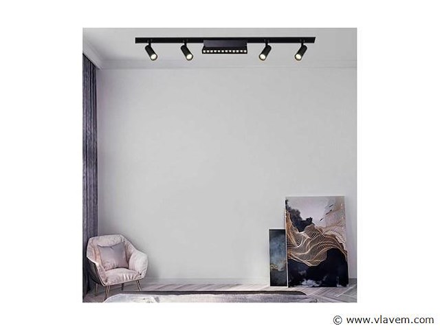 4 x led lineaire spot voor magnetische rail – 48v – 12w – 4000k neutraal wit – alfa - afbeelding 4 van  5