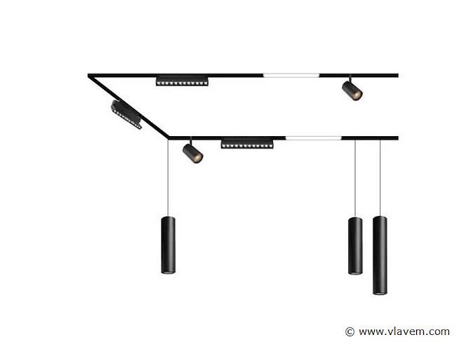4 x led lineaire spot voor magnetische rail – 48v – 12w – 4000k neutraal wit – alfa - afbeelding 5 van  5