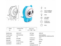 4 x led nachtlamp 1w – 2cct instelbaar - panda design – ip20 – andy 2cct - afbeelding 15 van  15