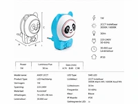 4 x led nachtlamp 1w – 2cct instelbaar - panda design – ip20 – andy 2cct - afbeelding 10 van  15