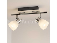 4 x led plafondlamp – 2 spots – 2 x 4w – 4000k neutraal wit – zilver – hl7192l - afbeelding 3 van  4