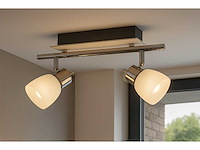 4 x led plafondlamp – 2 spots – 2 x 4w – 4000k neutraal wit – zilver – hl7192l - afbeelding 1 van  11
