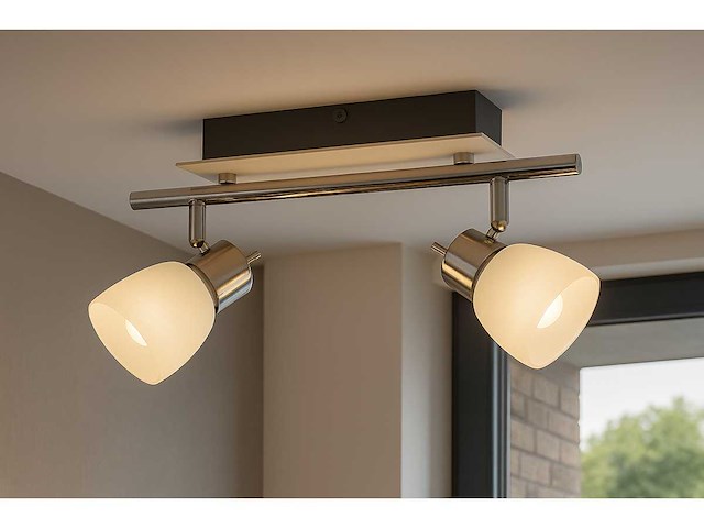 4 x led plafondlamp – 2 spots – 2 x 4w – 4000k neutraal wit – zilver – hl7192l - afbeelding 11 van  11
