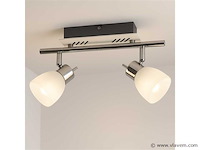 4 x led plafondlamp – 2 spots – 2 x 4w – 4000k neutraal wit – zilver – hl7192l - afbeelding 2 van  4