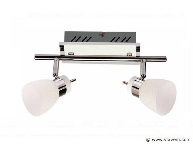 4 x led plafondlamp – 2 spots – 2 x 4w – 4000k neutraal wit – zilver – hl7192l - afbeelding 3 van  4