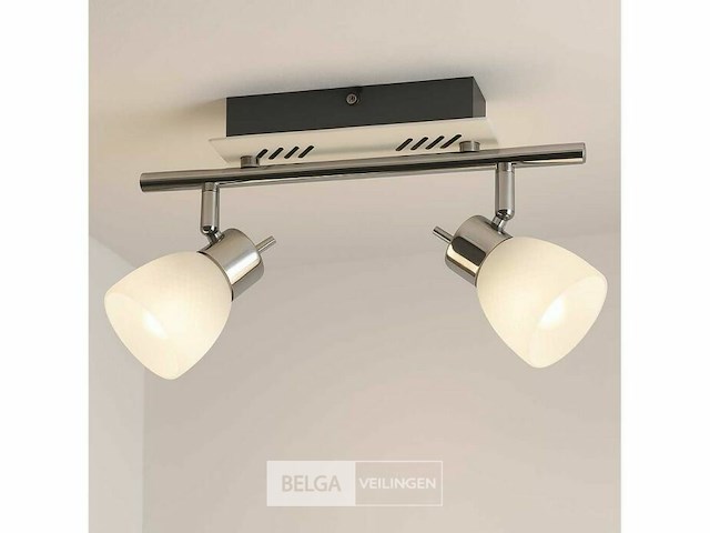 4 x led plafondlamp – 2 spots – 2 x 4w – 4000k neutraal wit – zilver – hl7192l - afbeelding 3 van  5
