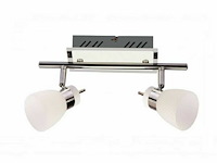 4 x led plafondlamp – 2 spots – 2 x 4w – 4000k neutraal wit – zilver – hl7192l - afbeelding 4 van  5